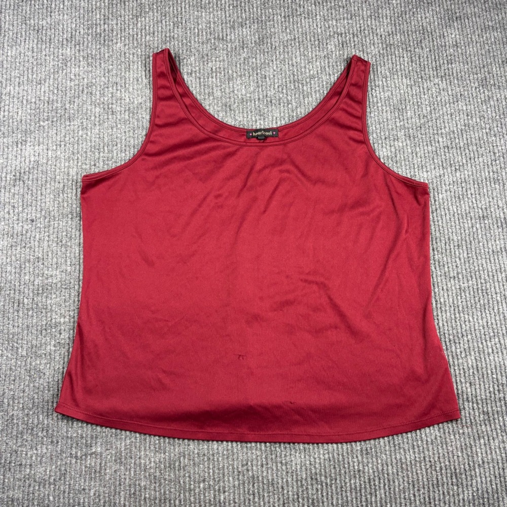Heartsoul Tank Top Womens 3X Maroon Burgundy Scoop Neck Sleeveless Plus Size